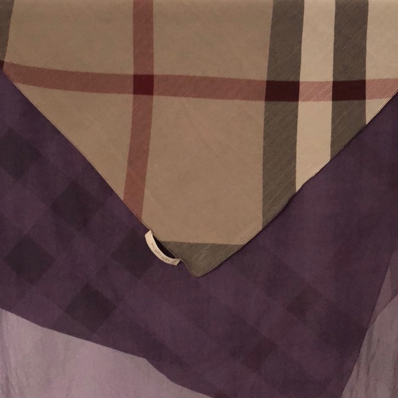 Burberry Silk Purple Scarf SOLD - Picture 4 of 5